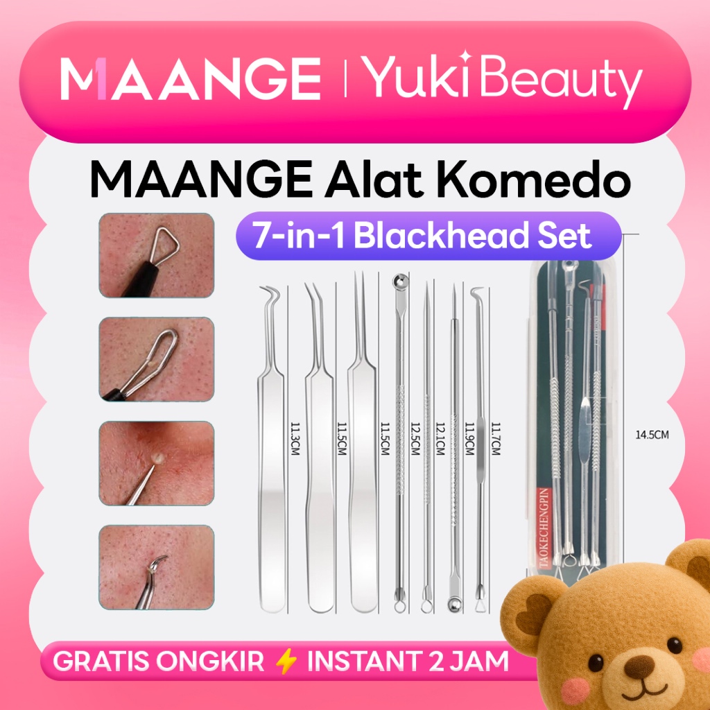 YUKI Manado • MAANGE Alat Pencet Komedo Hidung 7Pcs/Set Alat Extractor Komedo Blackhead 3044