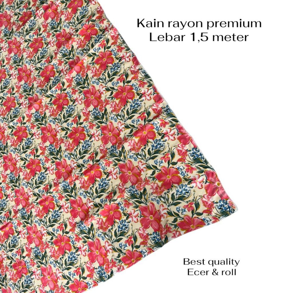 kain bahan katun rayon motiv printing