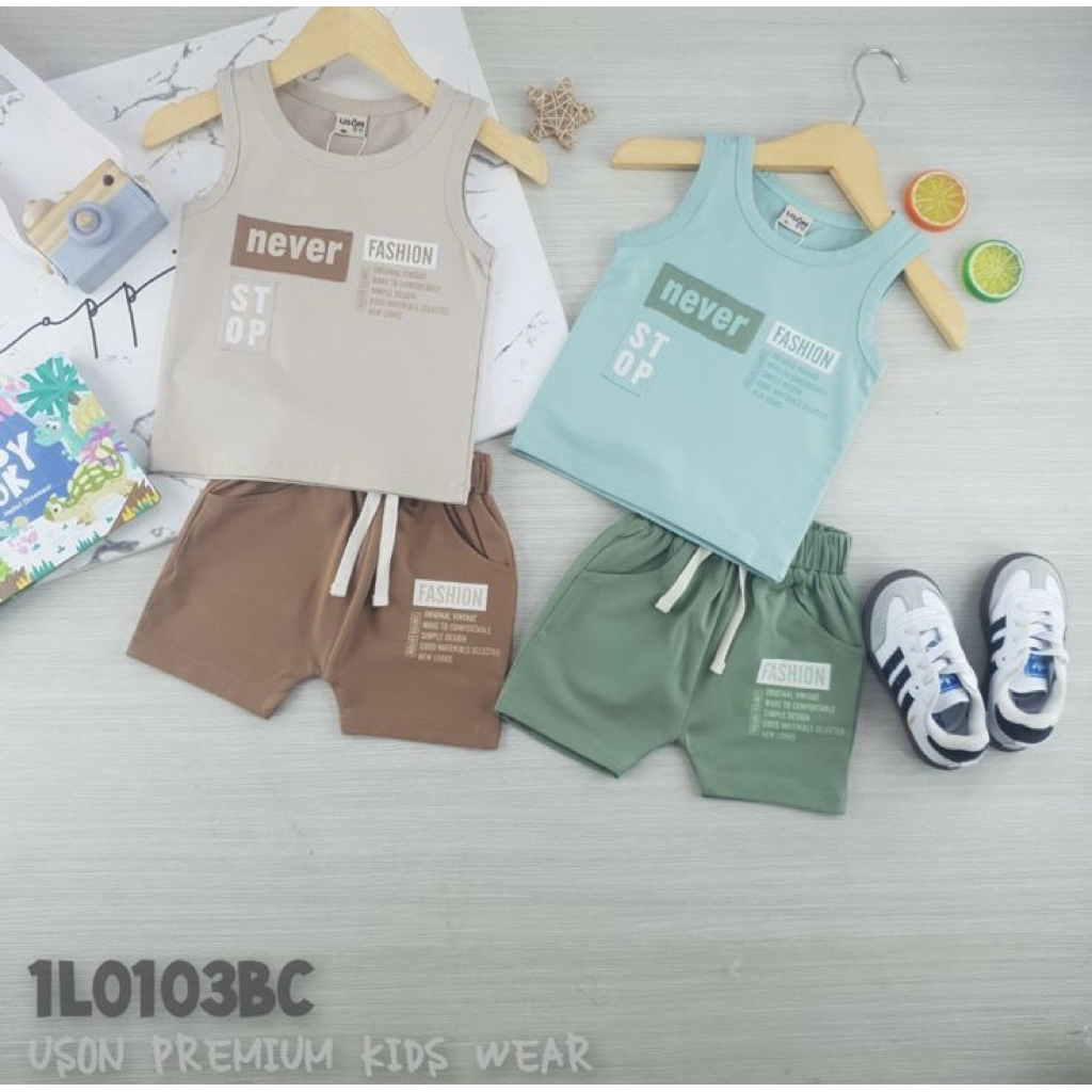 Setelan anak cowok USON 0103 lekbong kaos size S-130