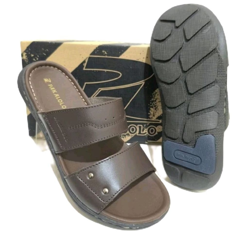 PAKALOLO ARJUNA 03 COKLAT Sandal Slide Pria Original Leather