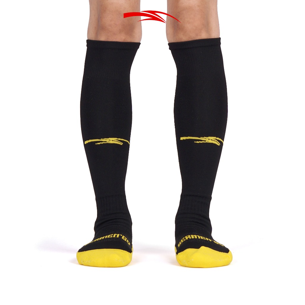BERMEN'GO Kaos Kaki Futsal Sepakbola Soccer Shock - Black Yellow