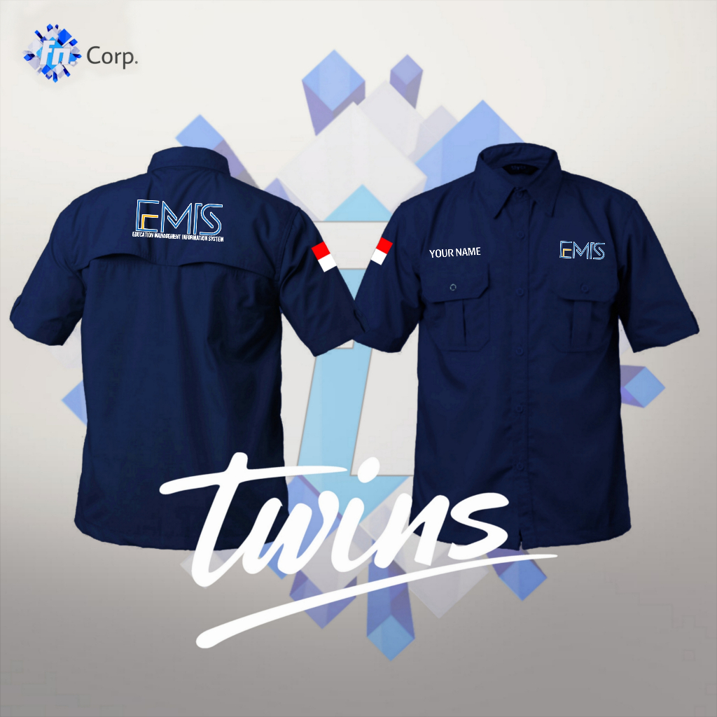 KEMEJA PDH PDL LENGAN PENDEK FULL BORDIR EMIS OPERATOR MADRASAH SEKOLAH PRIA WANITA ADEM LEMBUT