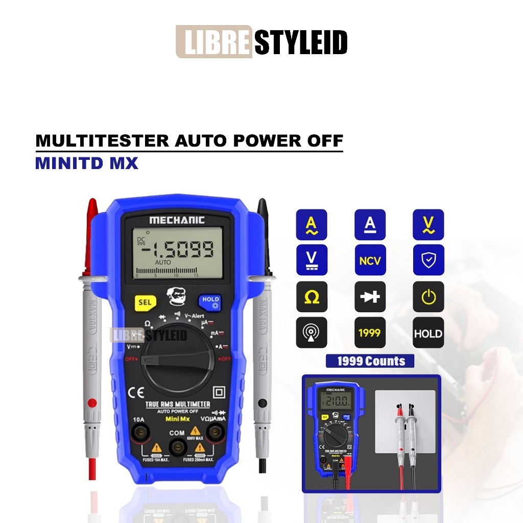 Mechanic MINITD MX Multitester Digital Original - Multitester Auto Power Off - Multitester Teknisi