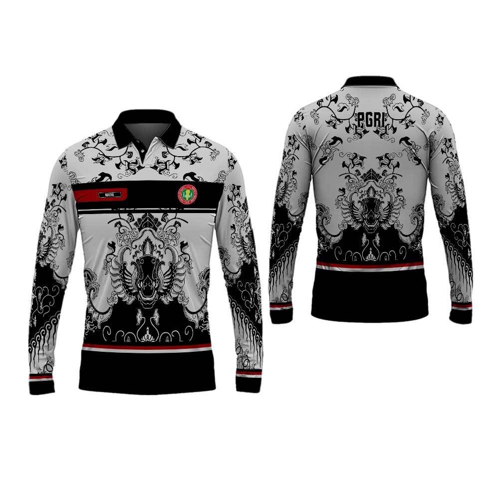 Kaos Polo Baju PGRI Pria / Baju Guru Seragam PGRI Pria Berkerah /Baju Guru Terbaru Lengan Panjang