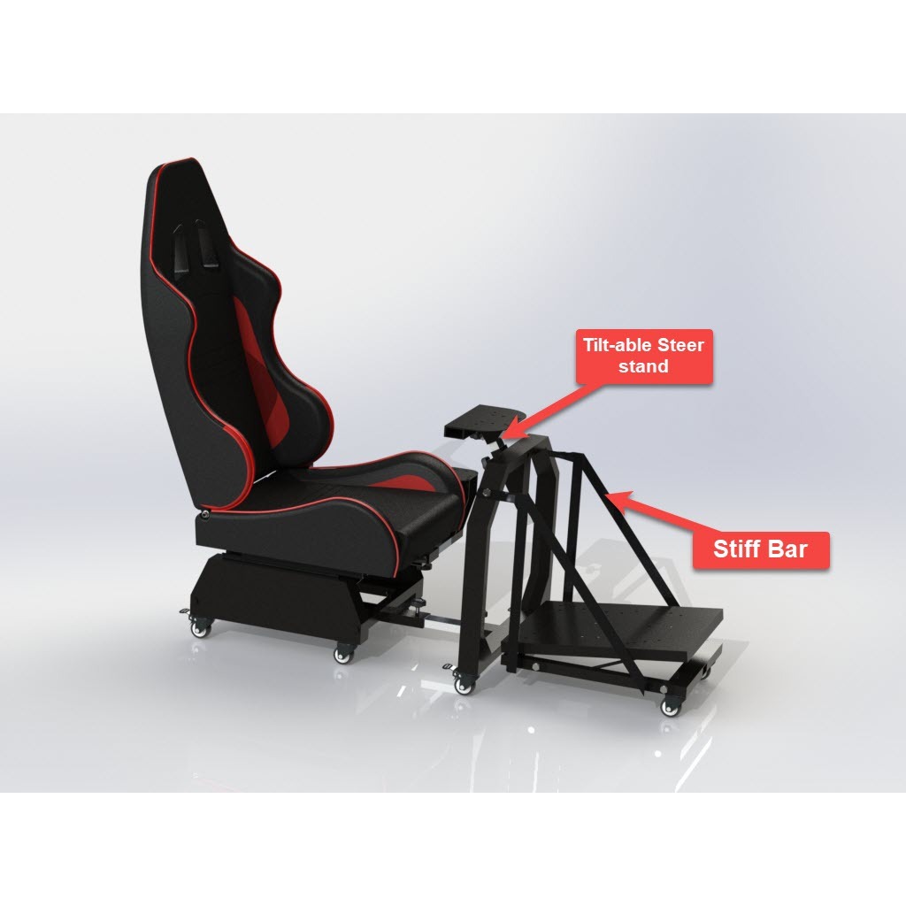 Flexi Gameseat Advance untuk Moza & DD Steering Wheel dengan Stiff Bar & Tilt-able Wheelstand