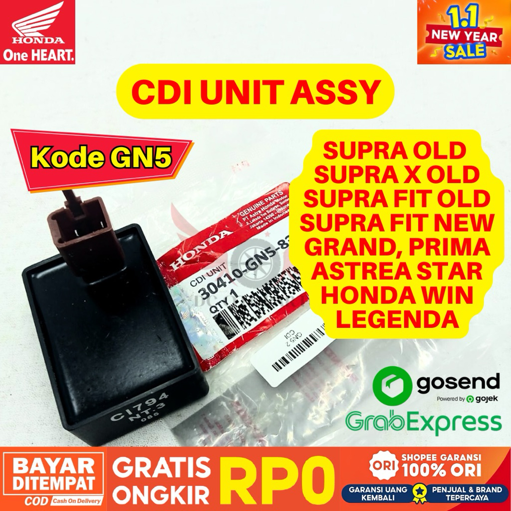 GN5 CDI UNIT ASSY SUPRA ORIGINAL AHM HONDA, CDI ORIGINAL SUPRA FIT LAMA, CDI GRAND IMPRESSA, CDI LEG