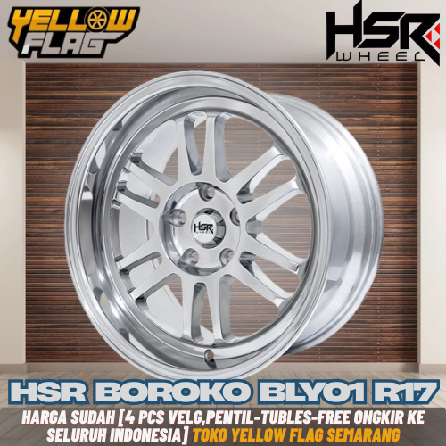 Velg/pelek ring 17 innova reborn,civic,camry.accord HSR BOROKO BLY01 r17 pcd 5x114 et22 full polish