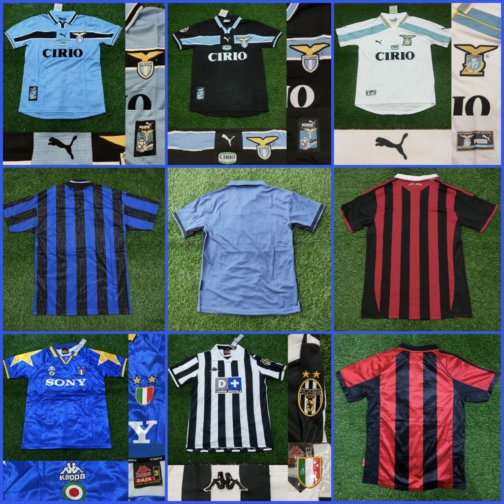 JERSEY BOLA RETRO LIGA ITALY HOME AWAY 3RD THIRD 1995 1996 1997 1998 1999 2000 2006 1007 2009 2010 M