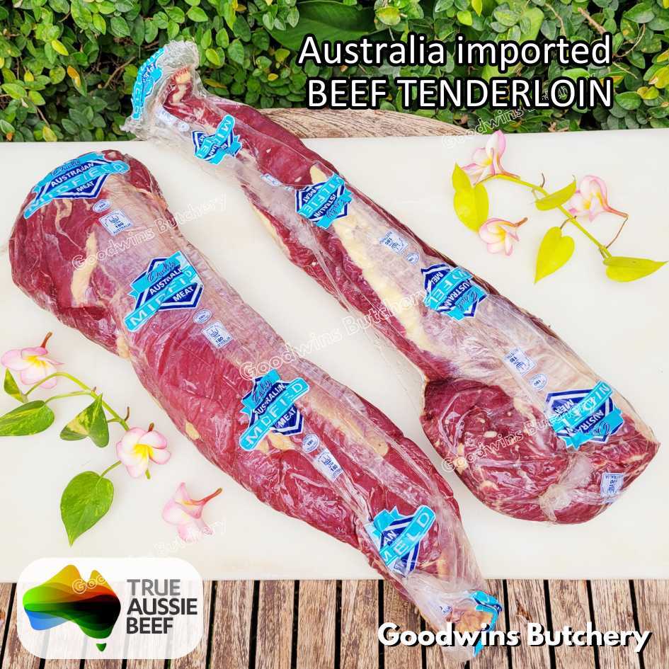 Beef TENDERLOIN Australia New Zealand NZ Brazil whole cut utuh +/- 2kg | daging sapi import has dala