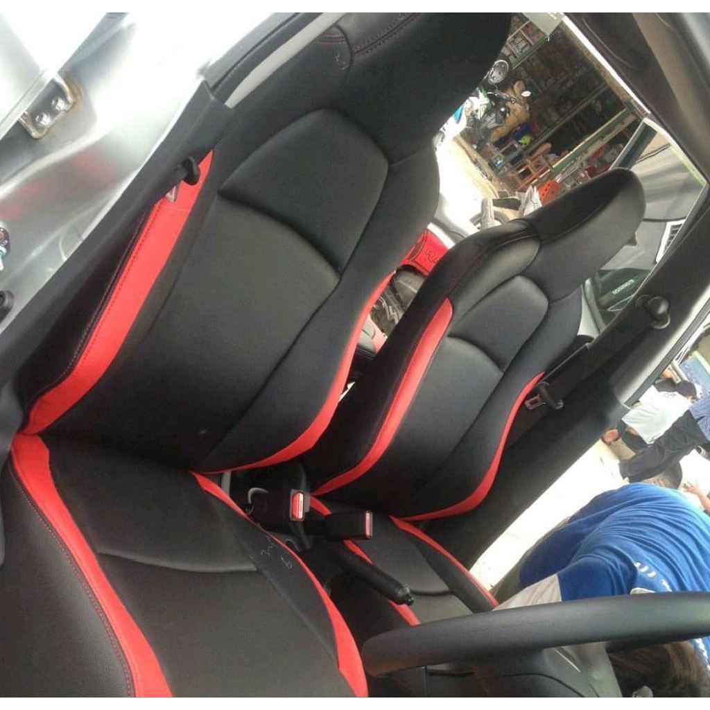 Sarung jok MBtech mobil Brio RS Brio Satya bantal stir.