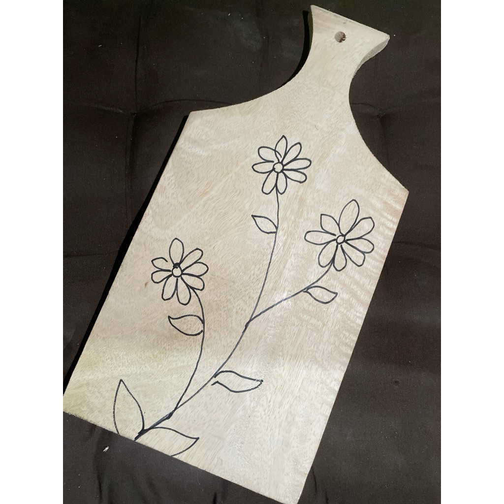 TALENAN TUMBUHAN BUNGA BAHAN KAYU JATI BELANDA BERGAMBAR KERAJINAN ANAK