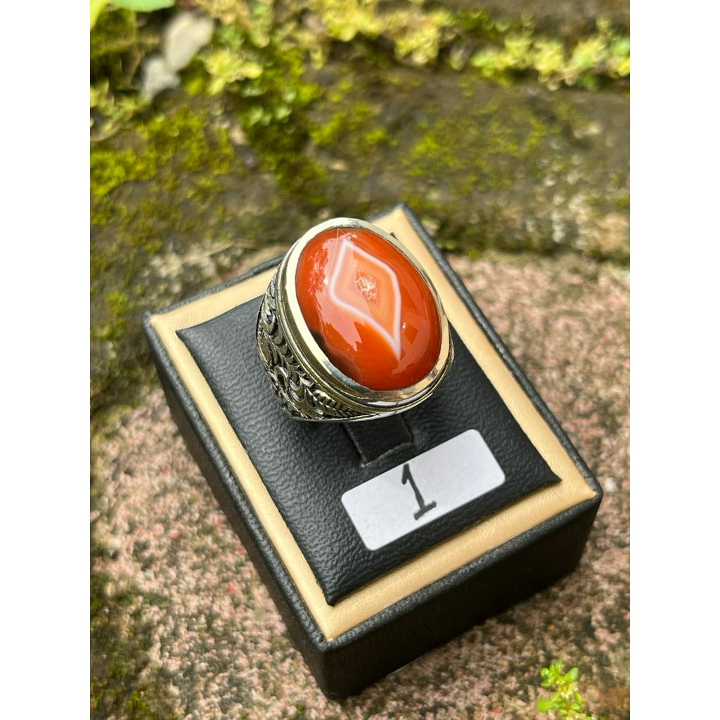 Batu akik bahan sulaiman motif kantong semar