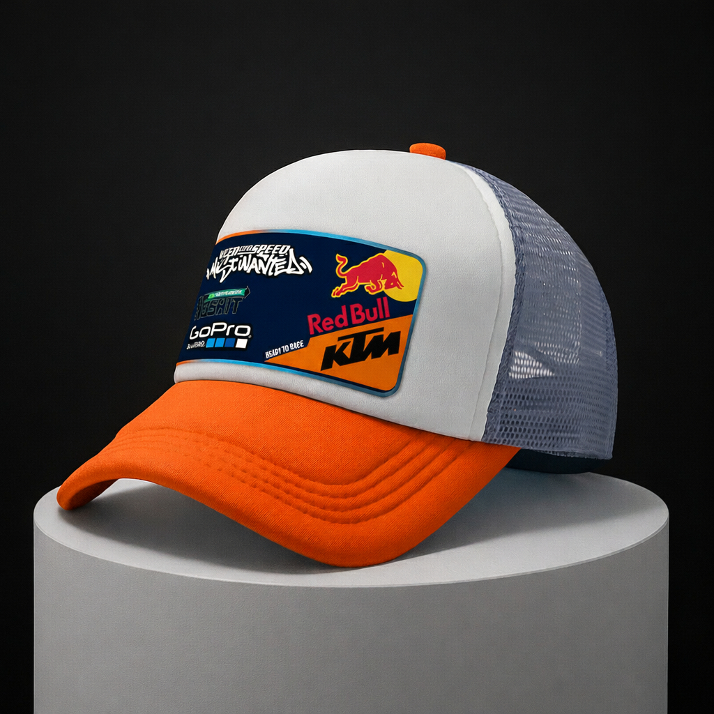 Topi Trucker Jaring Premium Unisex KTM Red Bull PACKING KARDUS