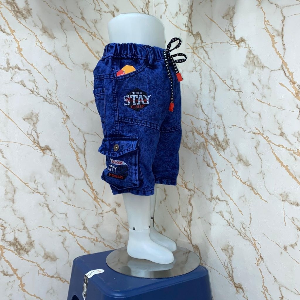 CELANA PENDEK KARGO ANAK CELANA JEANS ANAK COWOK CELANA SAKU SAMPING UNTUK ANAK 2 SAMPAI 11 TAHUN