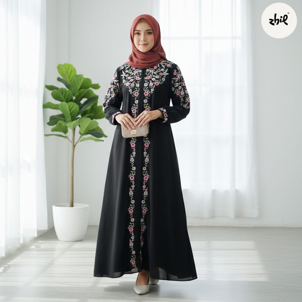 ZHIL Ceruti Premium – Gardenia Blush Abaya - Ceruti Baby Doll