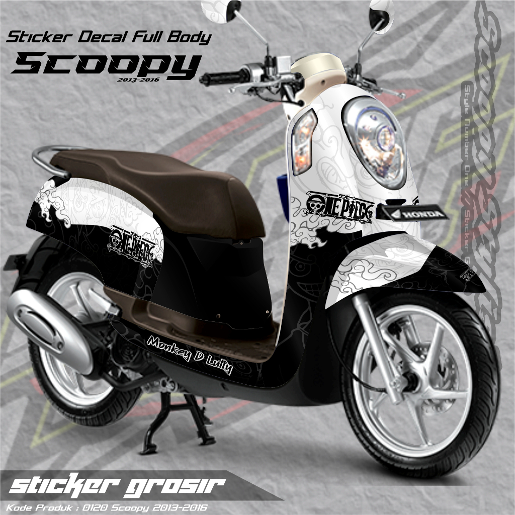 0120 Sticker Decal SCOOPY 2013-2015 FullBody Bebas Request Terbaru Bisa COD - Sticker variasi SCOOPY
