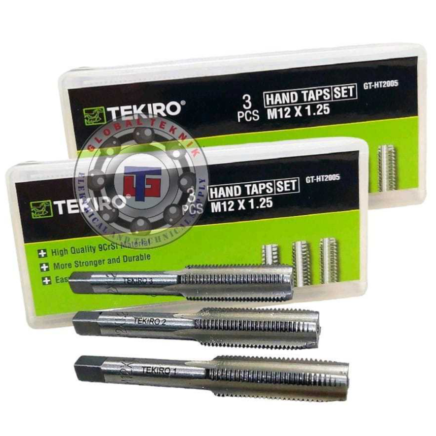 Hand Tap Set M12 X 1.25 mm 3 Pcs Tekiro - 1 Set Hand Tap M12x1.25 mm Tekiro