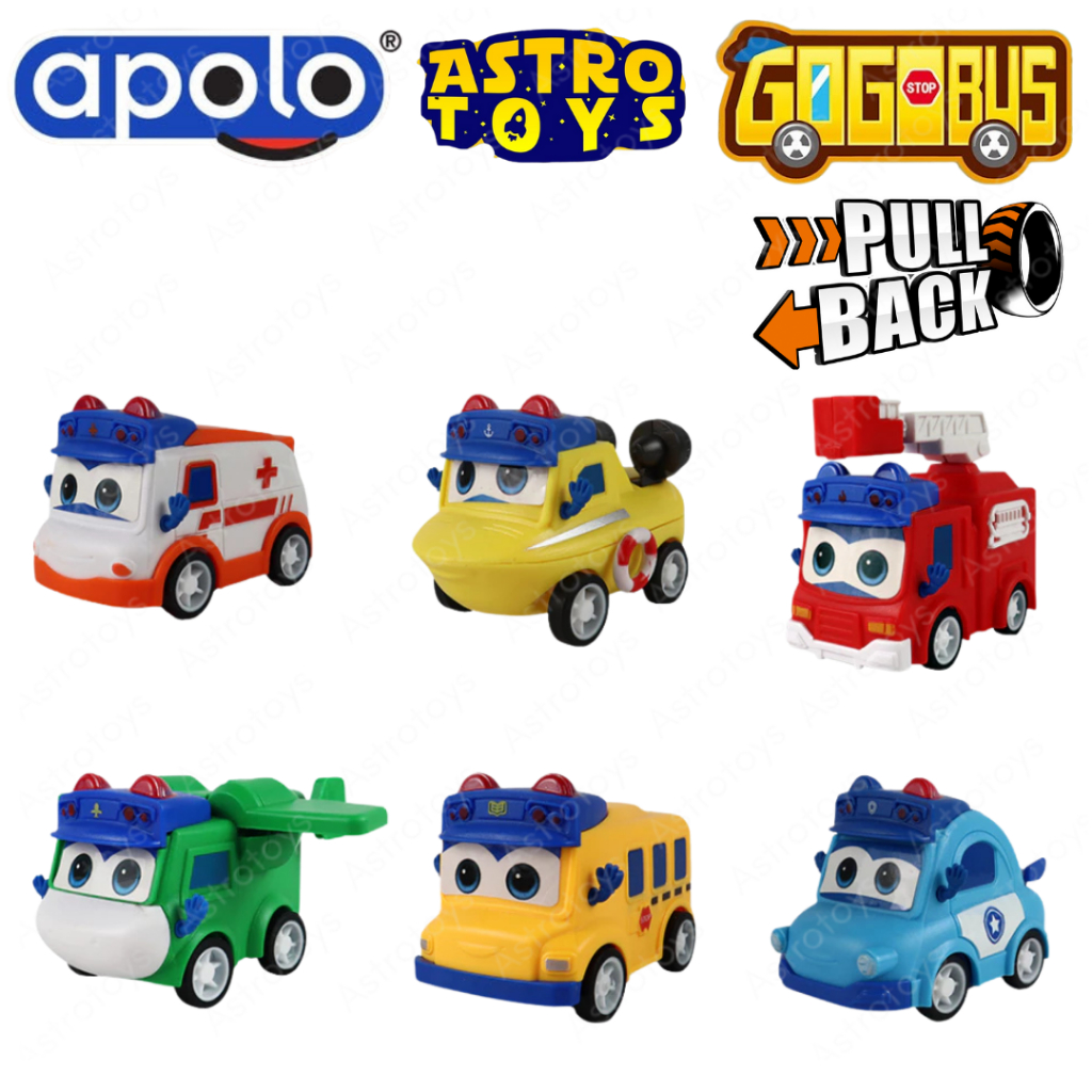 Apolo Gogo Bus Pull Back Car Toys Original / Mainan Mobil Mobilan Anak