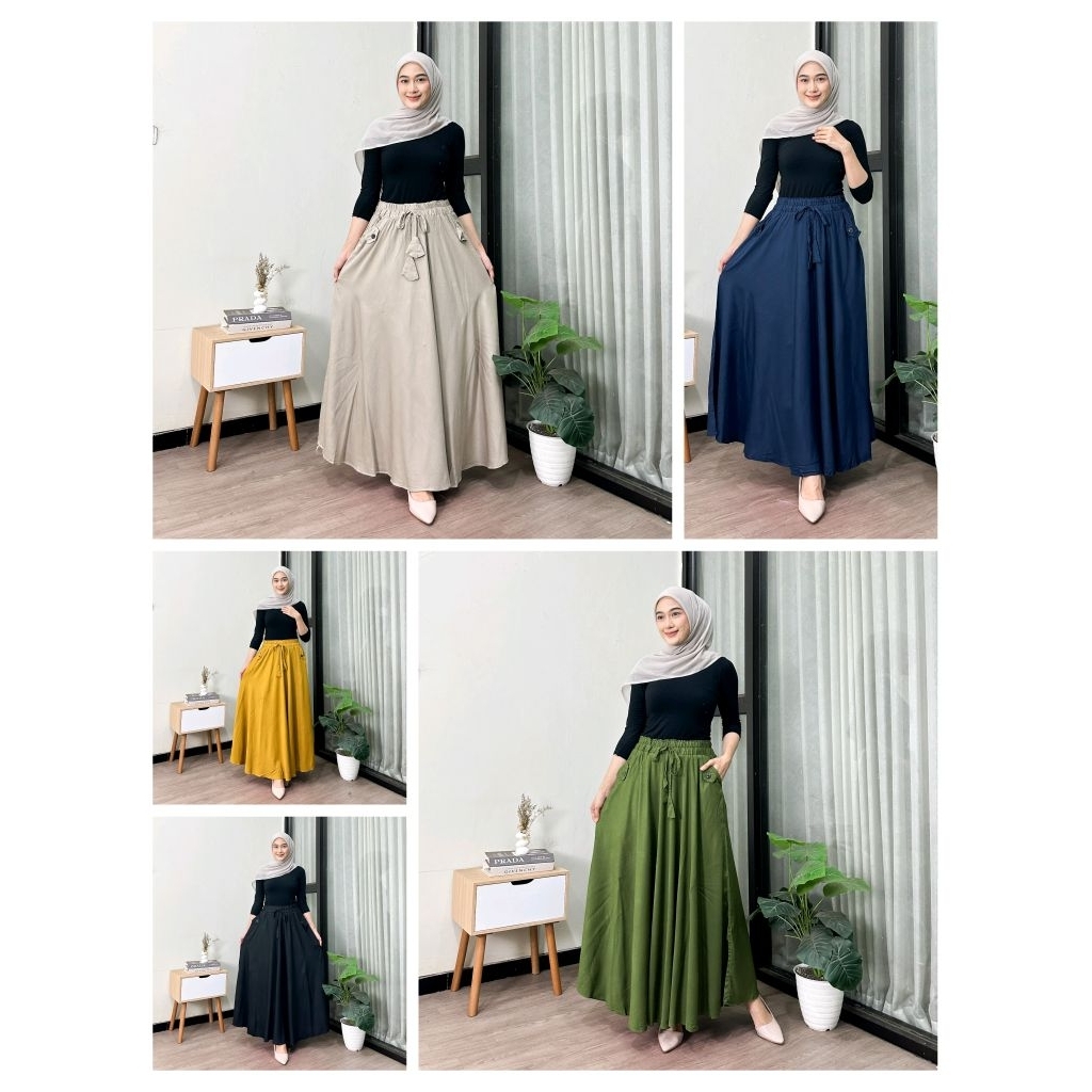 ROK LEBAR PAYUNG JUMBO PREMIUM - rok lebar - rok lebar twill - rok wanita terkini - bawahan wanita -