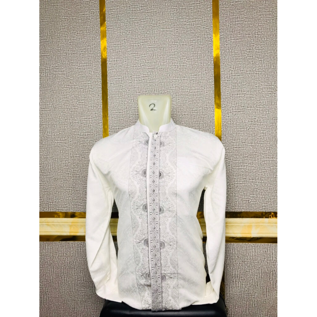 Koko Mewah Hasgradini Jaguar Lengan Panjang Bordir Warna - Motif, Baju Koko Muslim Dewasa