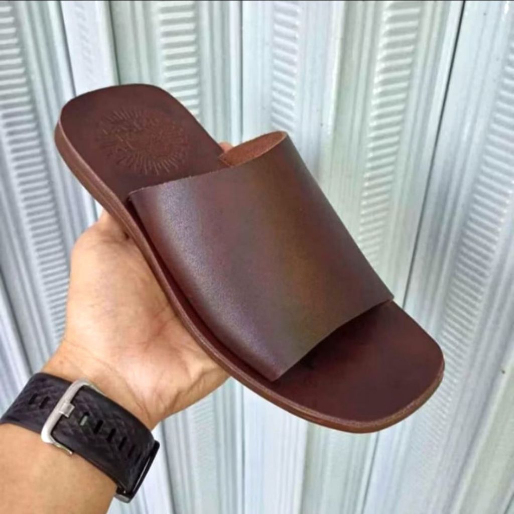 Sandal Slop Pria Kulit Asli Outsole Karet Original ELLA01