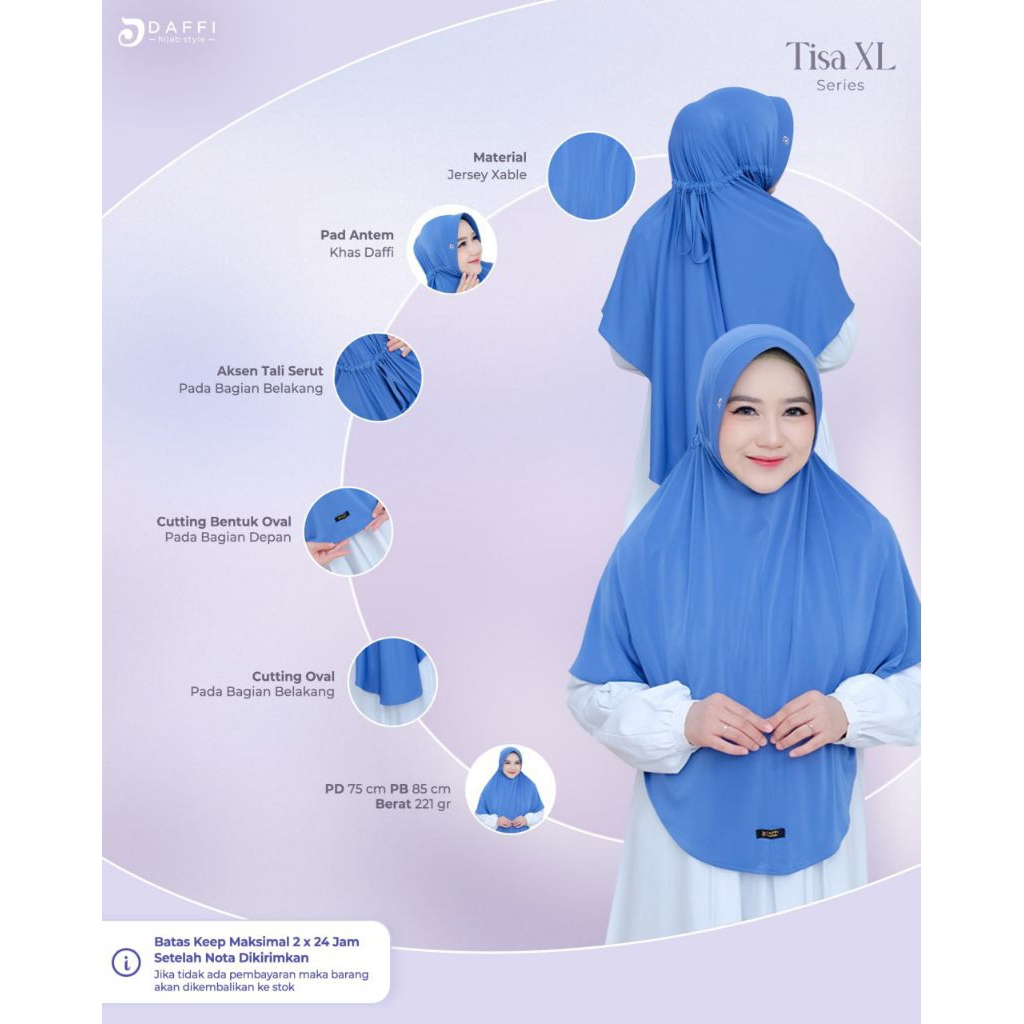 Hijab Daffi Tisa XL Series hijab jumbo jilbab instan jumbo ORI Daffi