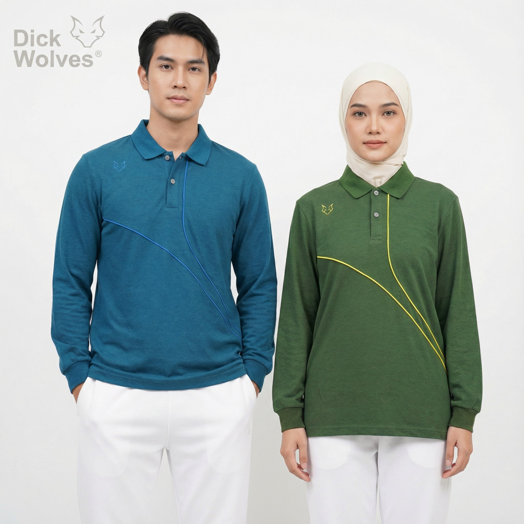 Dick Wolves Kaos Kerah Polo Shirt Lengan Panjang Eron 3 Warna