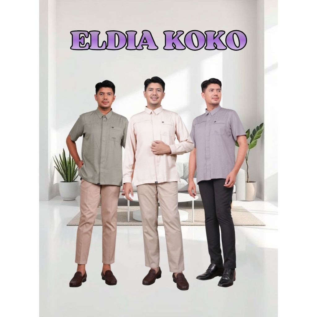 KEMKO ELDIA BEIGE LAVENDER MIST LIGHT OLIVE BY NBRS DIARAYYAKU 2026 KEMEJA KOKO LENGAN PANJANG PENDE