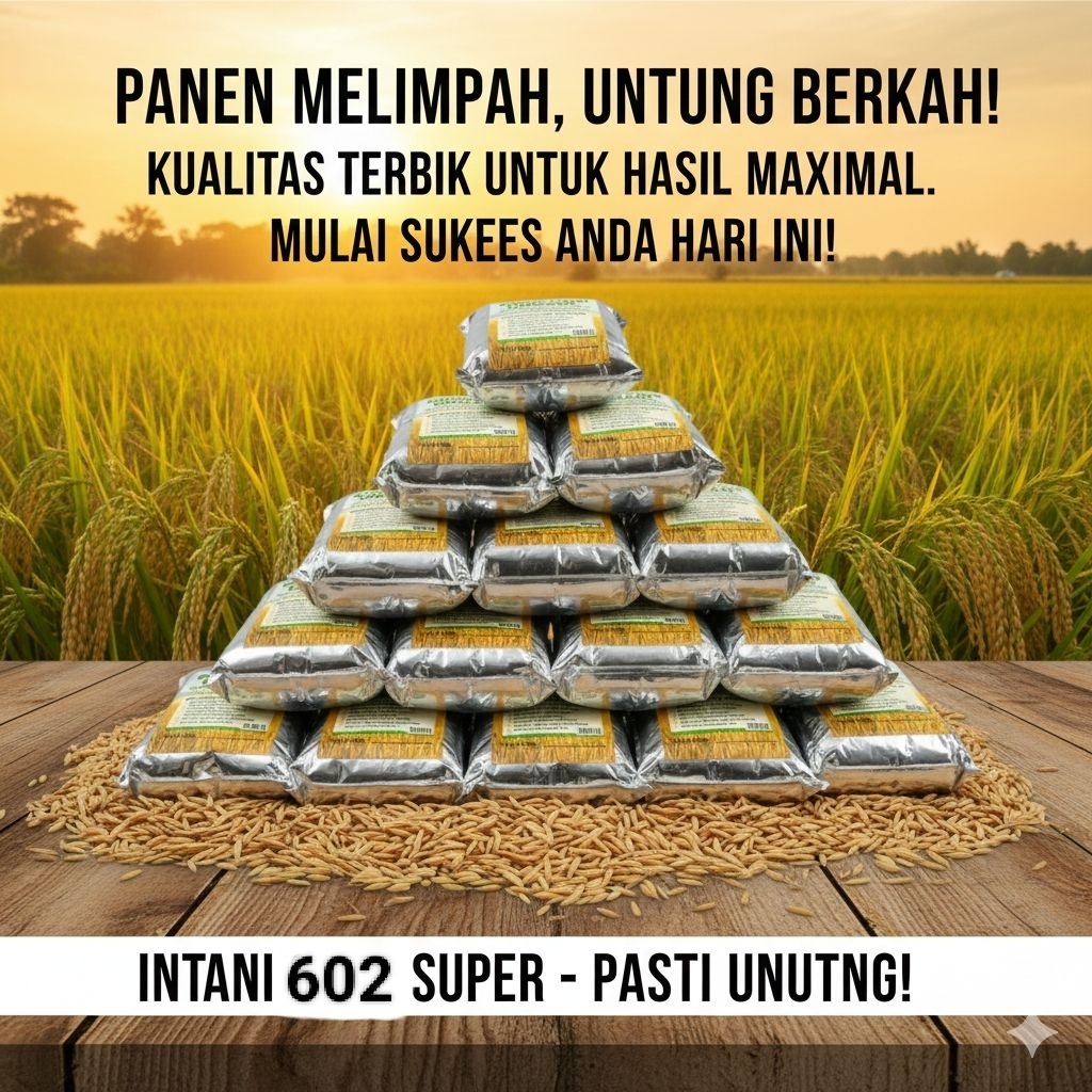 1KG BENIH PADI BIBIT POKOK HIBRIDA INTANI 602 SUPER