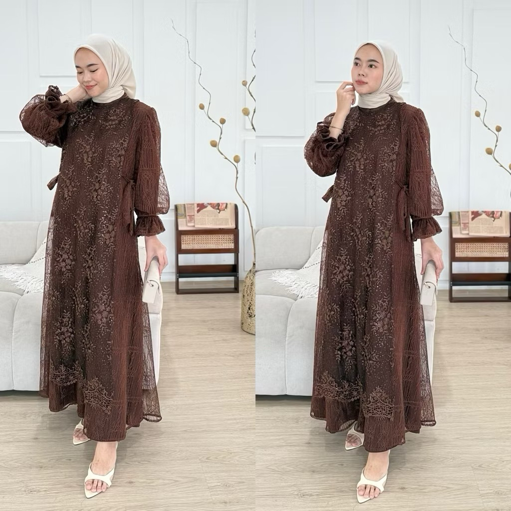 Preloved Gamis lebaran/kondangan Brukat by fatun.hijab