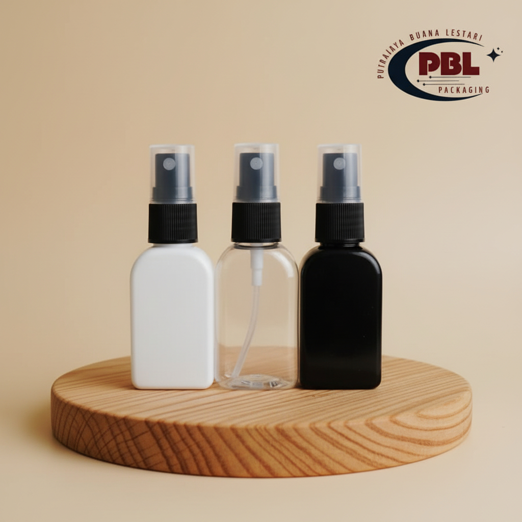 Botol Spray 30ml Kotak PET / Botol Face Mist Spray 30ml Kotak Tebal / Botol Plastik Spray 30ml Kotak