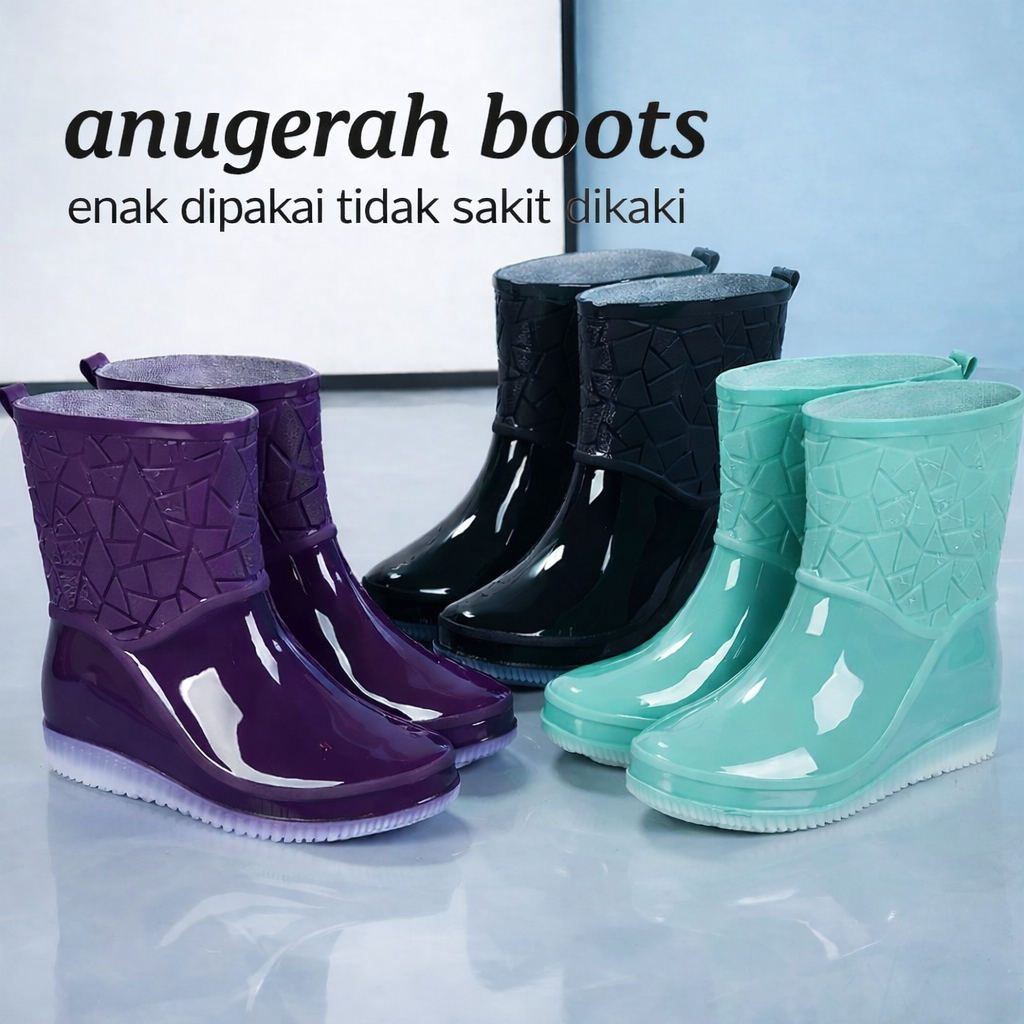 Sepatu Boots Wanita | Sepatu Karet | Sepatu Boot Pendek | Sepatu Bot Wanita Anti Air