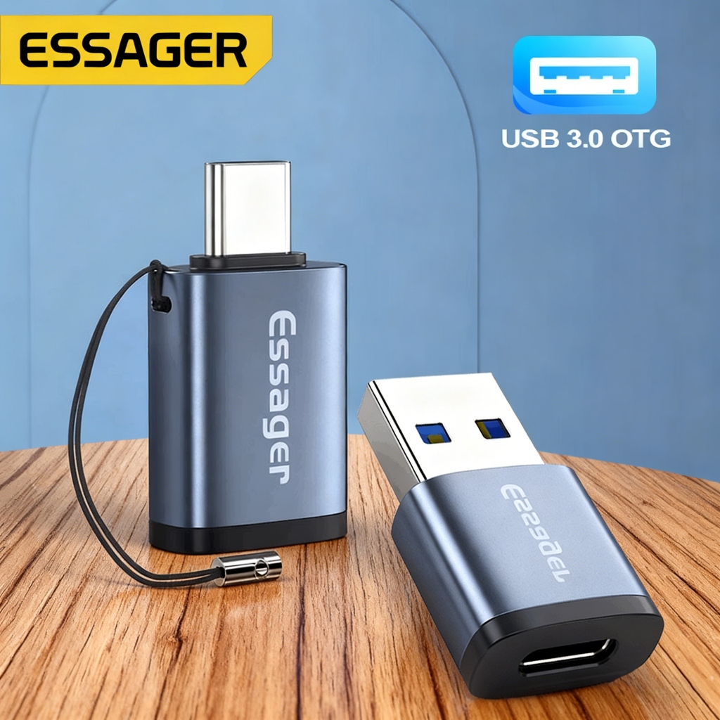 ESSAGER Otg Adaptor Usb 3.0 To Type C Otg Adapter Type C Female To Usb 3.0 Male  Converter Usb C Otg