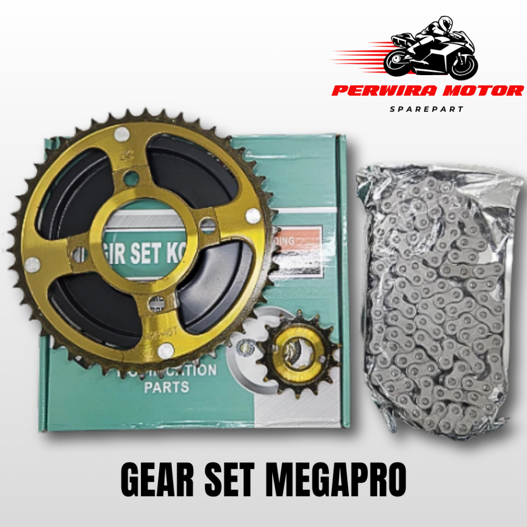 Gear Gir Set Assy Megapro 428h-112l 46t-14t - Gear Gir Set Gir Paket Megapro