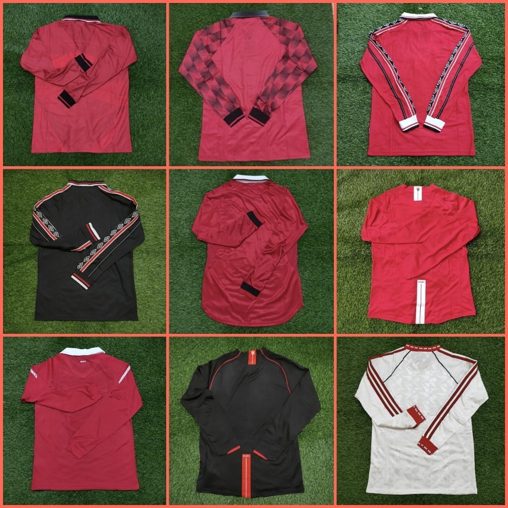 JERSEY BOLA RETRO MANCHESTER UNITED MU EMYU HOME AWAY 3RD THIRD 1990 1991 1993 1994 1995 1996 1997 1