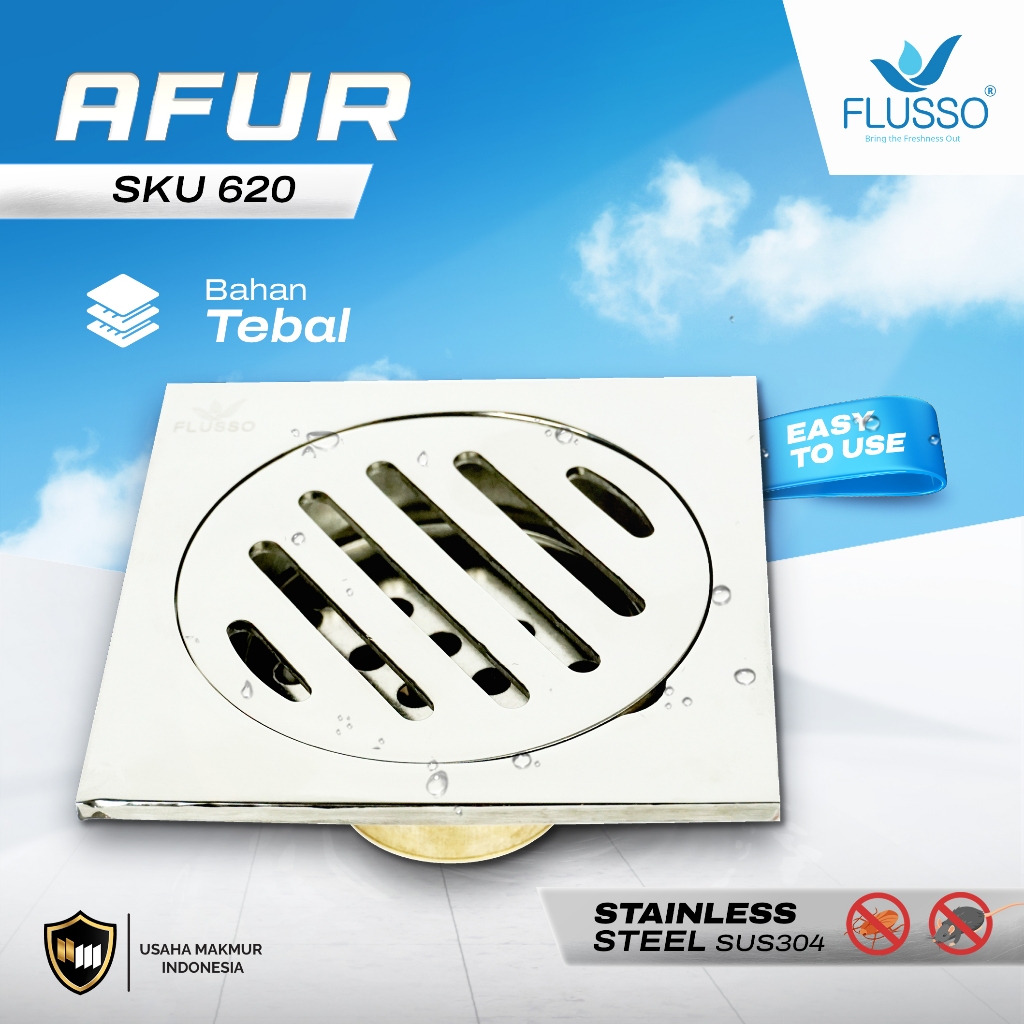 Saringan Kamar Mandi Anti Bau & Anti Serangga  |  Afur Lantai Stainless Steel SUS 304 Tebal
