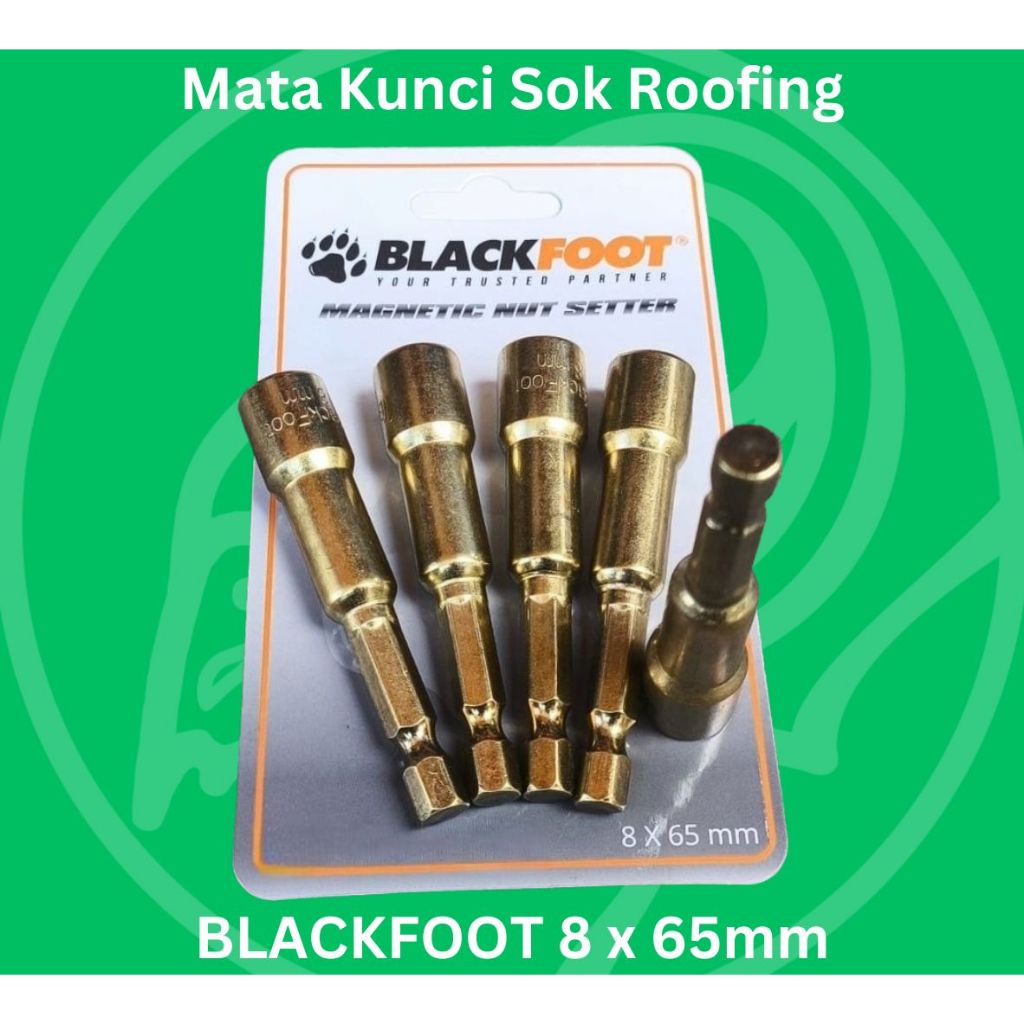 BLACKFOOT Magnetic Nut Setter 8x65mm Kunci Shock Roofing kunci Sok Mata Roofing Blackfoot 8x65mm
