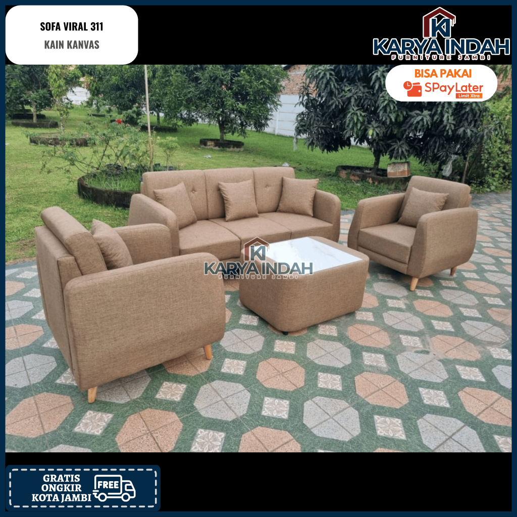 Kursi Tamu SOFA VIRAL 311 Kain KANVAS Modern Minimalis