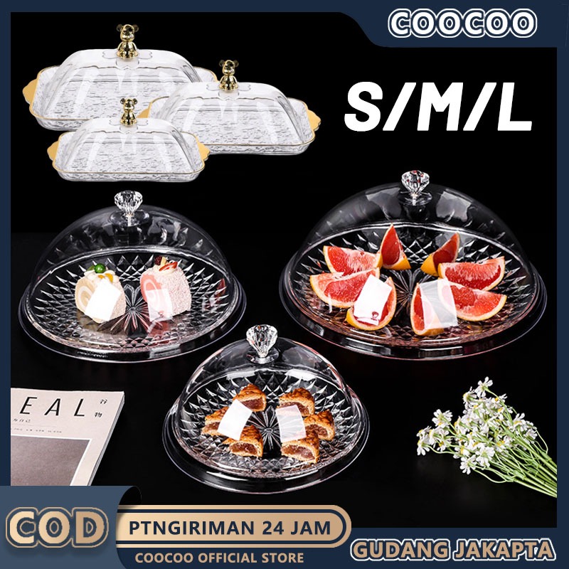 Tudang Saji Tempat Kue PlastikPiring Dessert Nampan Tudung SajiWadah Piring Bolu Penutup Makanan