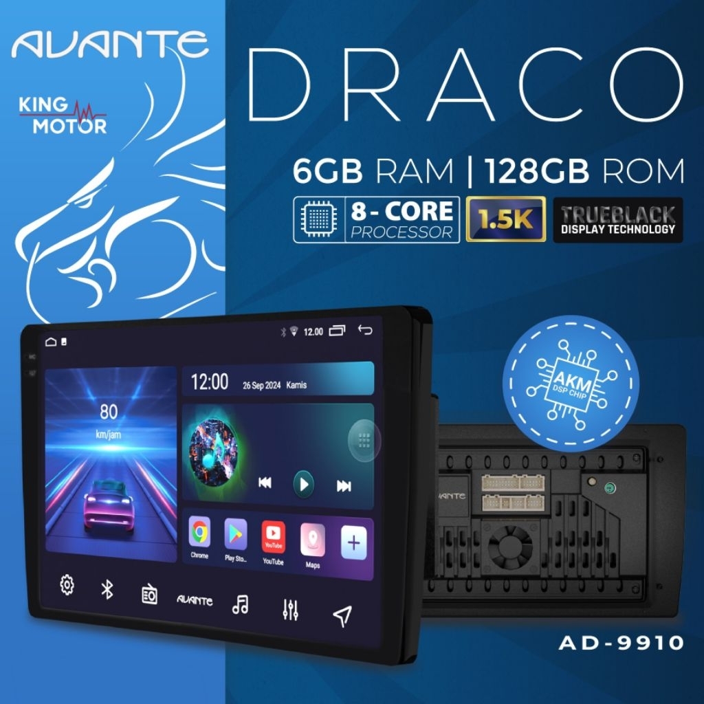AVANTE AD-9910 NEW DRACO 9"/10" inch RAM 6 ROM 128 - Head Unit Android 1.5K