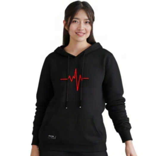 Hoodies & Sweaters List Detak Jaket Sweater Hoodie Cewek Cowok Switer Hodie Simple Polos Hitam Pekat