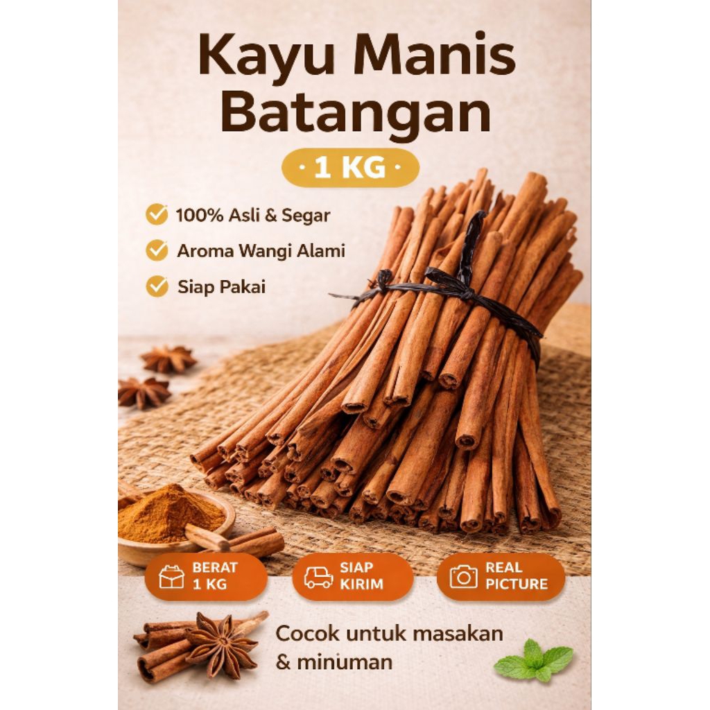 Kayu Manis Batang 1Kg satu kilogram kayu manis batang