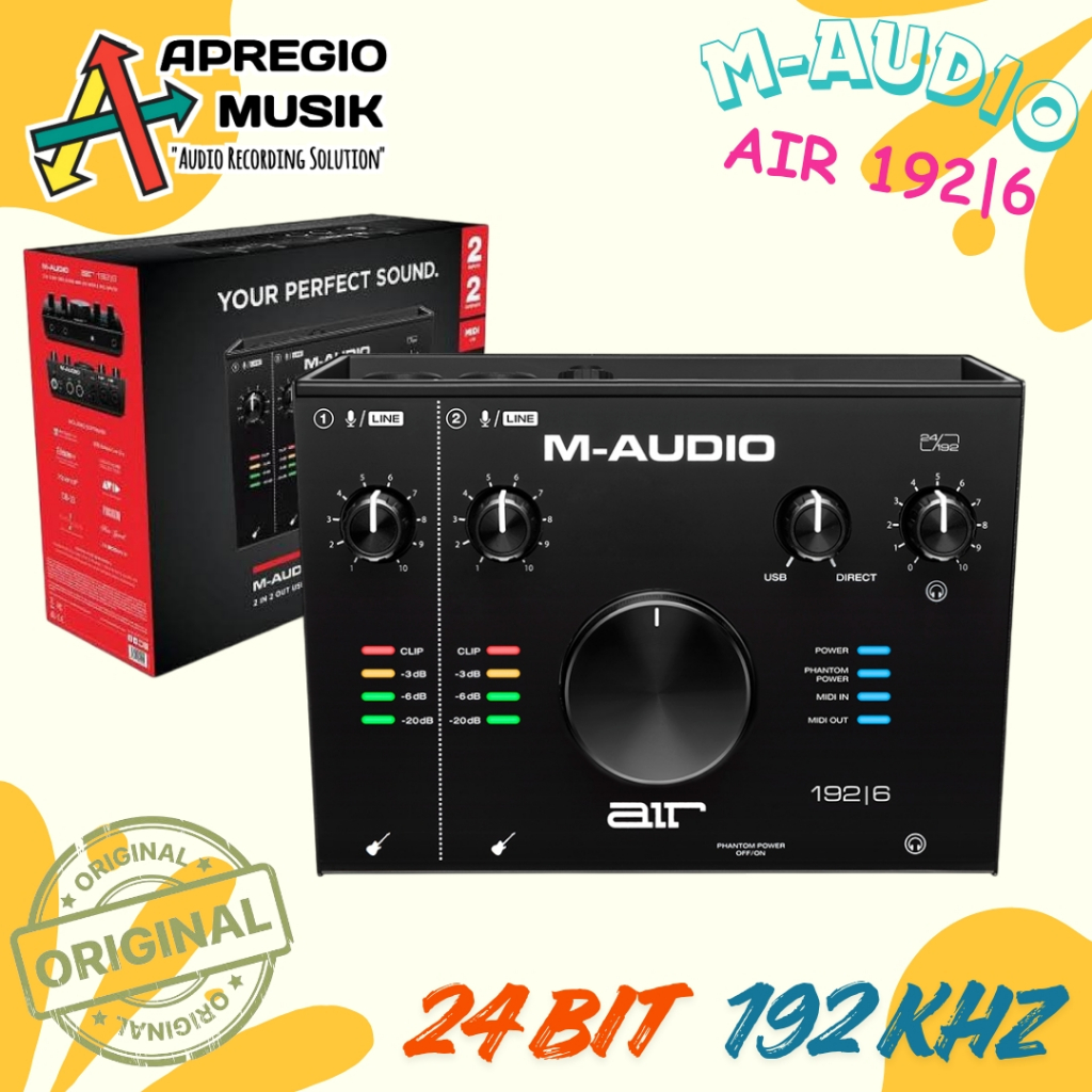 M-AUDIO MAudio AIR 192/6 192 6 192 | 6 Soundcard USB Audio Interface 2 channel input output