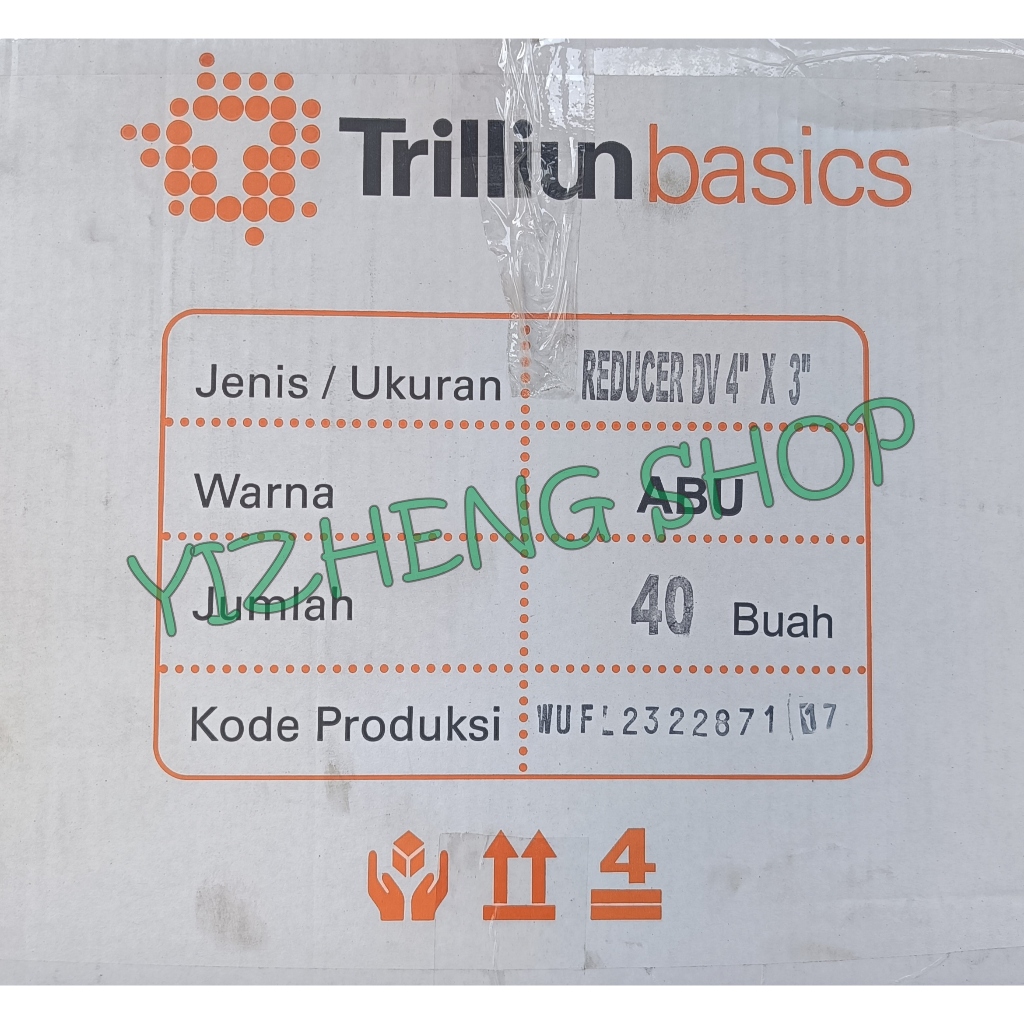 SOCK REDUCER PVC 4" x 3" TRILLIUN HARGA 1DUS (40 PCS)