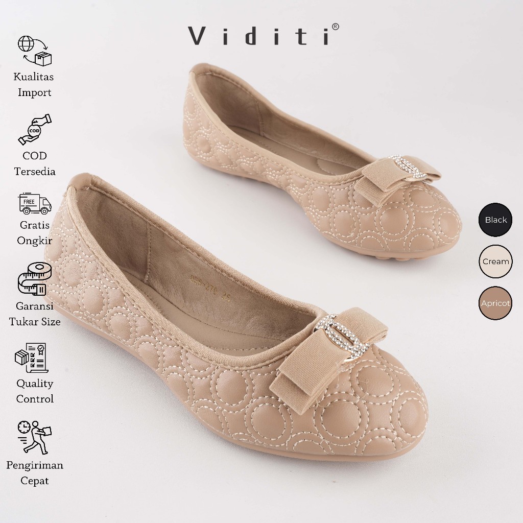 Viditi Risa Flat Shoes | Sepatu Import Wanita | Kerja | Kuliah | Kantor | Lepes