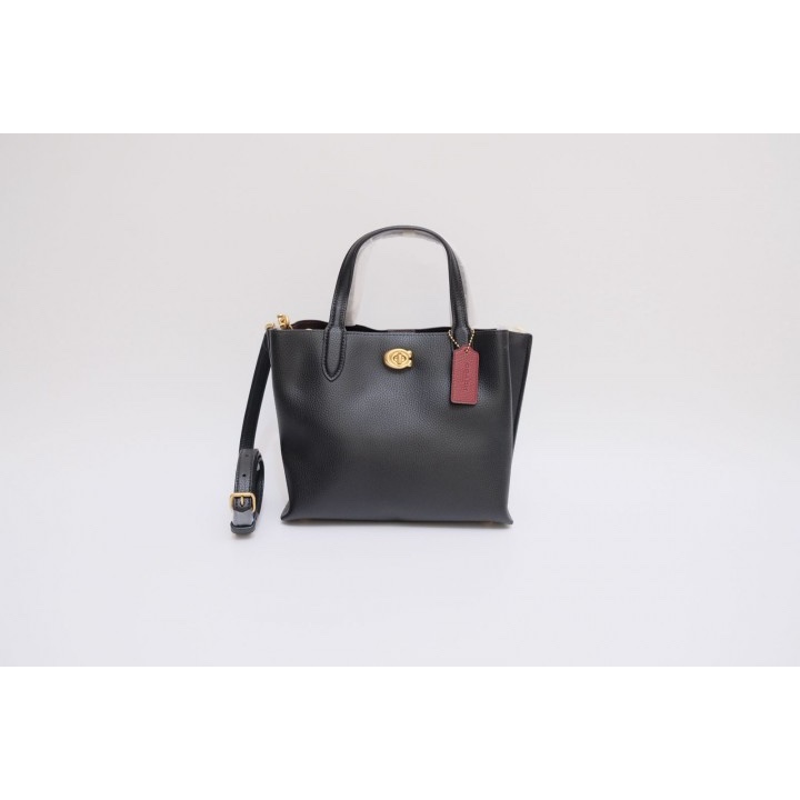 New Coach C8869 Willow Tote 24 Pebbled BLACK Authentic Bag Ready Then Sold