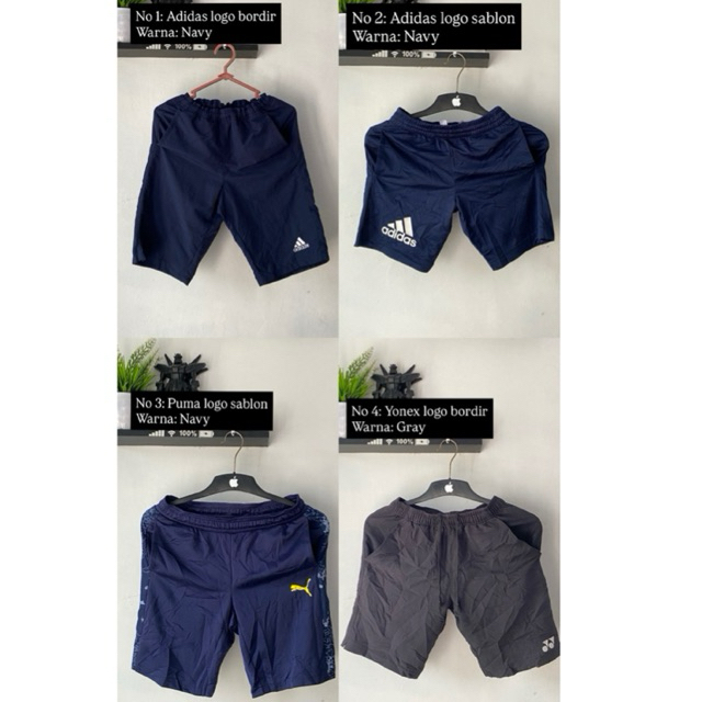 Preloved Celana pendek Sz SMALL (ANAK) Sport Adidas, Puma, Yonex detail ukuran di deskripsi