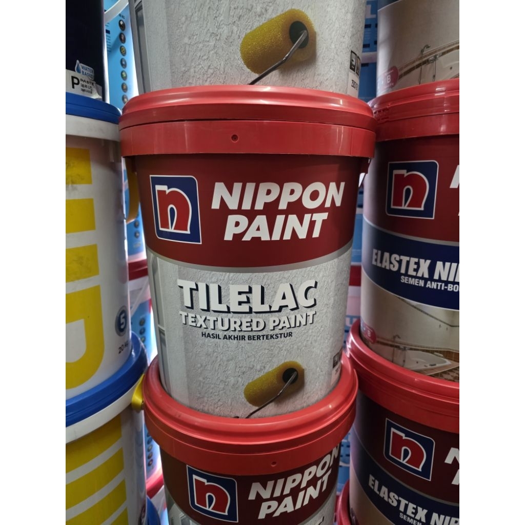 CAT TEKSTUR TEMBOK TILELAC NIPPON PAINT PUTIH