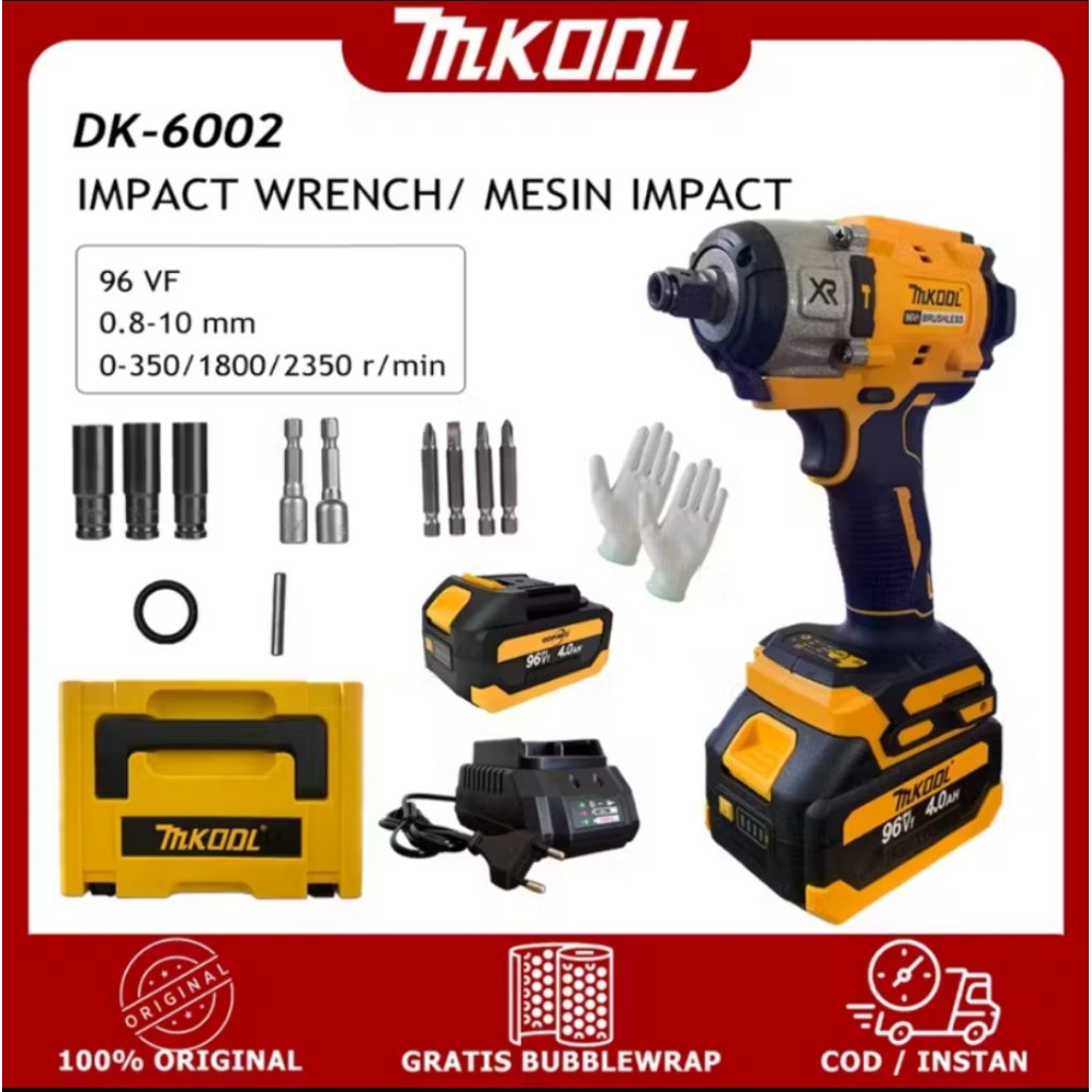 Impact Mkool kunci pas listrik litium tanpa sikat