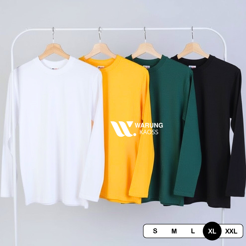KAOS POLOS LENGAN PANJANG PRIA WANITA COTTON COMBED PREMIUM - KAOS PRIA LENGAN PANJANG BASIC REGULER